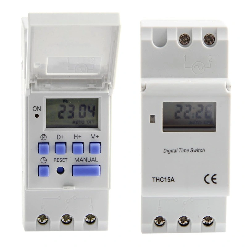 LCD Digital DIN Rail Ahc15A 180-250V Timer Time Switch