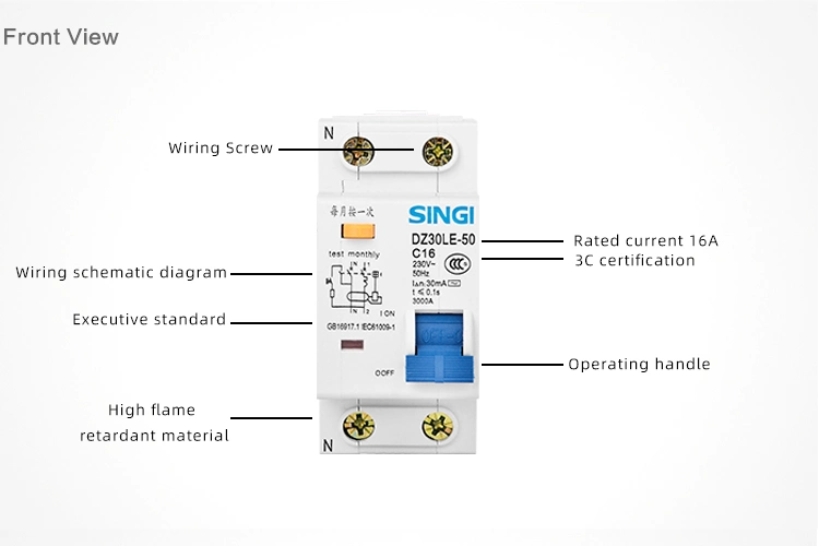 Residual Current Circuit Breaker with Over Current Protection/RCBO/RCCB/Dz30le-50