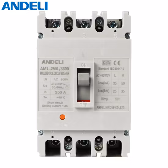 Interruttore automatico scatolato serie Andeli Am1-250L/3300 160 AMP MCCB