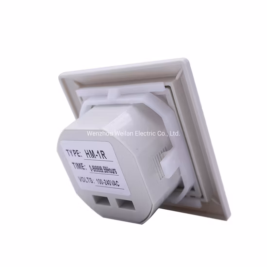Contaore Hm-1r, timer meccanico con display LCD, colore bianco